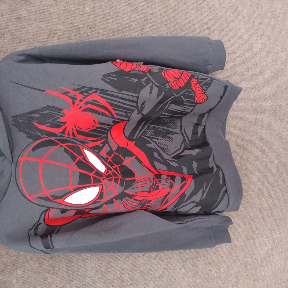 Gray and Red Marvel Spider-Man Hoodie